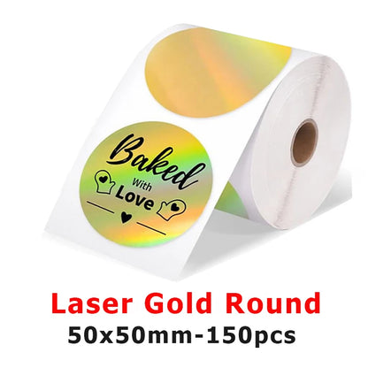 Munbyn/Nelko Holographic Laser Label Sticker Matte Silver Thermal Paper for M110 M220 M200 E210 P50 PM220 DETONG P1 WP9520 Ma