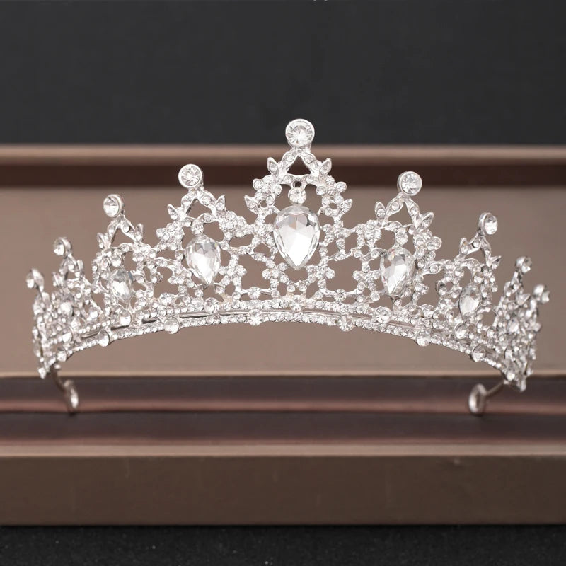 Bridal Baroque Rhinestones Crystal Tiaras Wedding Crown Hair Jewelry for Women Party Crowns Bride Accessory