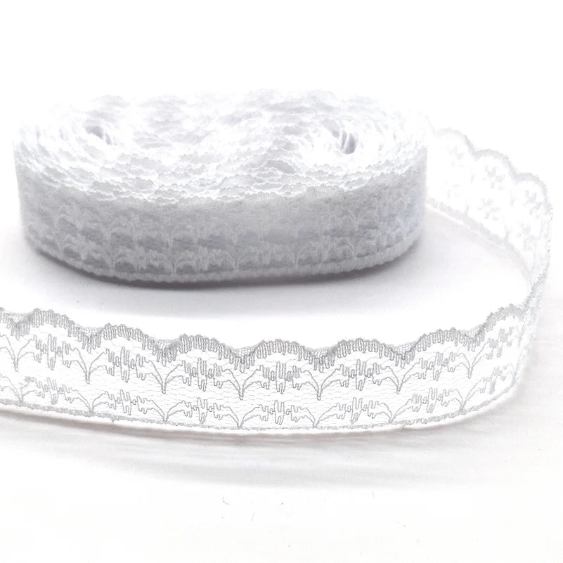 10 Yards High Quality Beautiful White Lace Ribbon Tape 22MM Lace Trim DIY Embroidered For Sewing Decoration African Lace Fabr