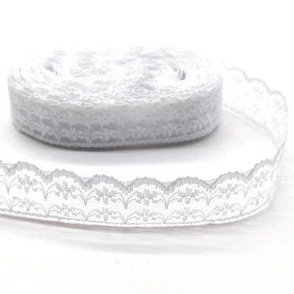 10 Yards High Quality Beautiful White Lace Ribbon Tape 22MM Lace Trim DIY Embroidered For Sewing Decoration African Lace Fabr