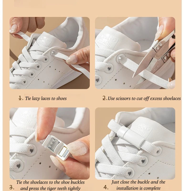 1Pair Magnetic Lock Shoelaces without ties Flat Elastic Laces Sneakers Boots No Tie Shoelace Rubber Bands for Shoes Accessori
