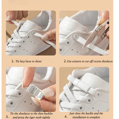 1Pair Magnetic Lock Shoelaces without ties Flat Elastic Laces Sneakers Boots No Tie Shoelace Rubber Bands for Shoes Accessori