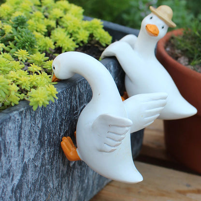 3 Duck Pendants, Garden Bonsai Decoration Animal Pendants, Resin Handicrafts