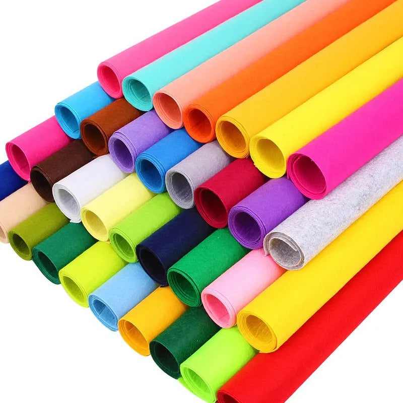 40/20/10Pcs New Felt Fabric Sheet Assorted Color Patchwork Sewing DIY Craft Squares Nonwoven 1mm Thick Handmade Fabric Weavin