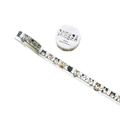 Washi Tapes Cartoon Cat Masking Tape Washi Stickers Scrapbooking Adhesive DIY Decorative Stationery School Supplies