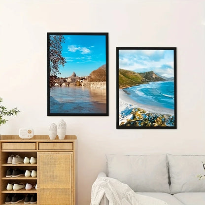 3pcs Magnetic Wall Frame, Self-Adhesive & Removable for Photos Notes, Black White Matte Minimalist Home Office Decor