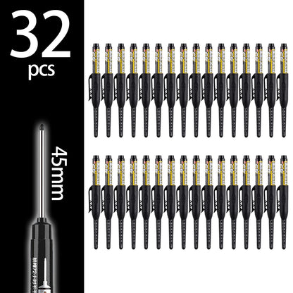 4-60Pcs 45mm Long Nib Head Carpenter Pen Deep Hole Marker Pens Black/Blue/Red/White for Measuring Woodworking Hand Tools - Bl