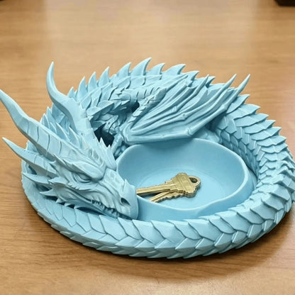 Creative Gothic 3D Printing Dragon Tray Decorative Plastic Ring Display Plate Dark Style Desktop Organizer Entryway Decor