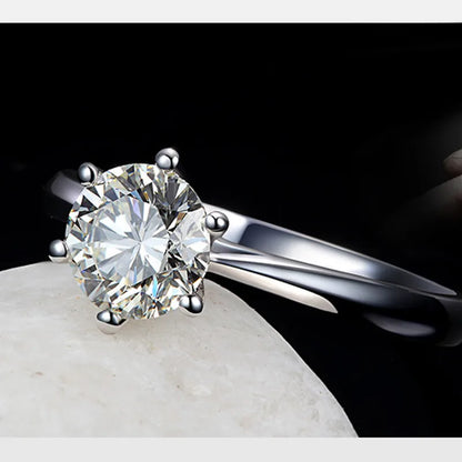 Fine Wedding Rings for Men Women Gift S925 Sterling Silver Color Austrian Crystal Engagement Proposal Ring Jewelry Bague Femm
