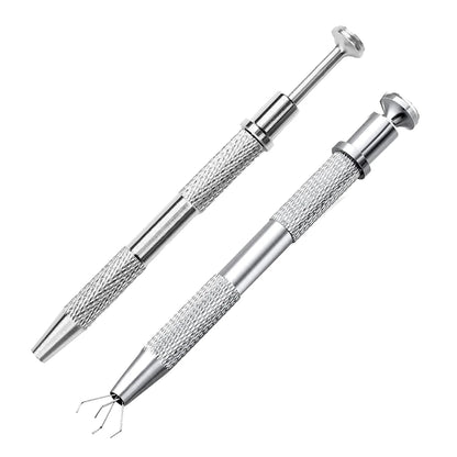 Piercing Ball Grabber Tool Pick Up with 4 Prongs Holder Diamond Claw Tweezers for Small Parts Gems Prong Jewelry Making Tool