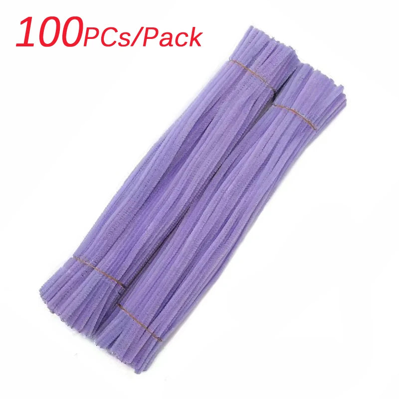 100~1000Pcs Colorful Chenille Rod Pipe Creative DIY Plush Wires Twist Stick Hair Strip Flower Handmade Crafts