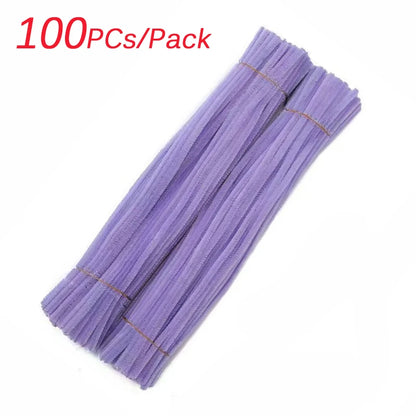 100~1000Pcs Colorful Chenille Rod Pipe Creative DIY Plush Wires Twist Stick Hair Strip Flower Handmade Crafts