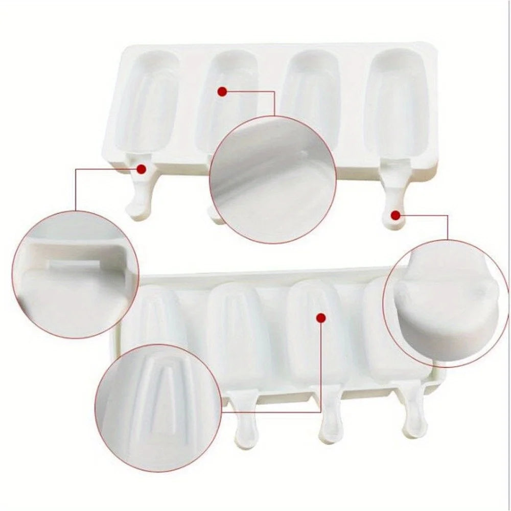 Silicone Ice Cream Popsicle Mold Combination With Ice Cream Stick DIY Chocolate Dessert Maker Ice Cube Tray Mold Homemade Too