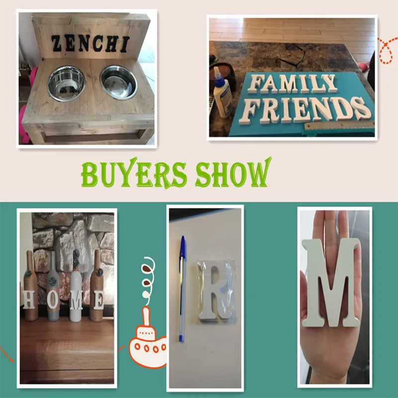 8CM White Wooden Letters Alphabet For Wedding Birthday Party Home Decor DIY Wall Door Decoration Personalised Name Design Let