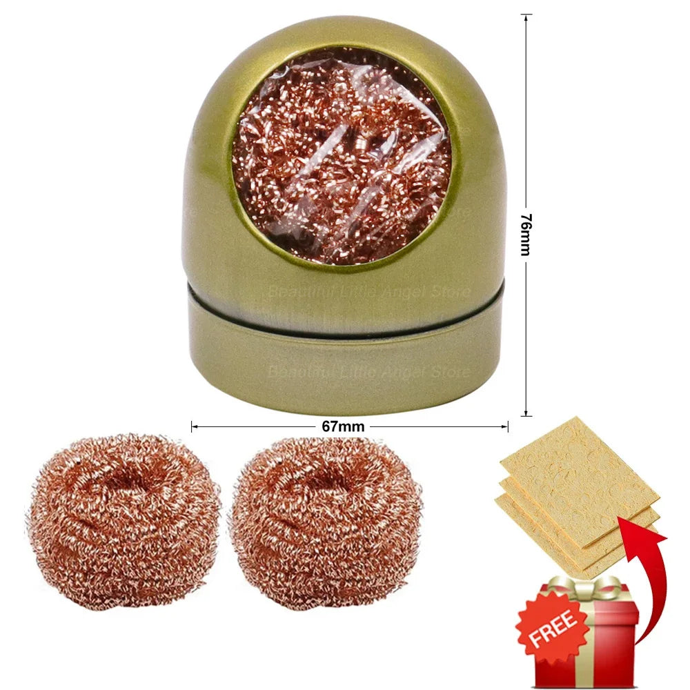 Desoldering Cleaning Ball Soldering Iron Mesh Filter Cleaning Nozzle Tip Copper Wire Cleaner Ball Metal Dross Box Clean Ball