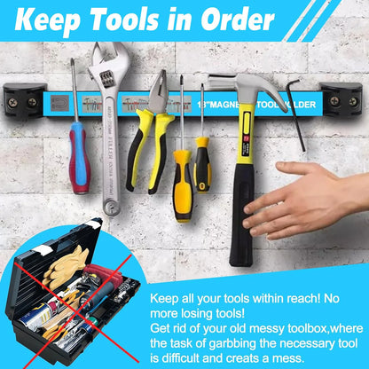 Magnetic Tool Holder Heavy-duty Magnet Tool Bar Long Strip Garage Workshops Hardware Storage Metal Organizer Rack For Workben