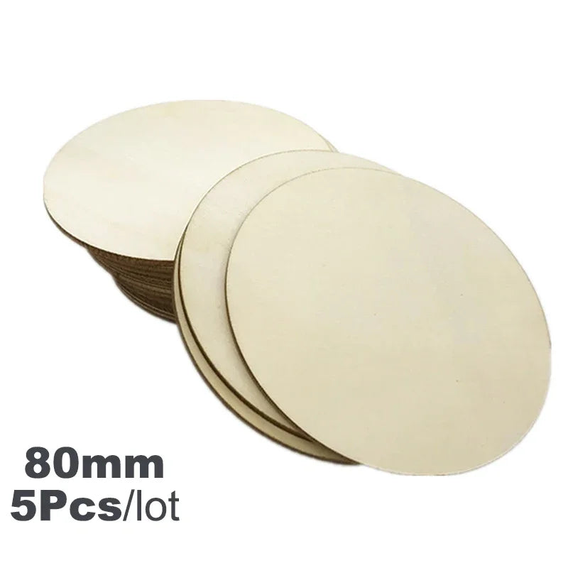 3-100Pcs Unfinished Round Wood Slices 1cm-10cm DIY Crafts Wooden Circle Discs Christmas Jewelry Painting Wedding Ornament Dec