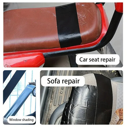 Black Cloth-based Tape for Leather Repair - Wear-resistant, Suitable for Cushion, Seat Sofa Leak & Damage Repair