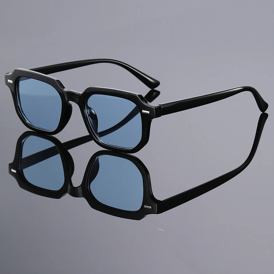 1Pc Men's Fashion Glasses New Trendy Square Frame Retro Rivet Y2K Music Festival Cool Street Style Decoration Suitable for Da