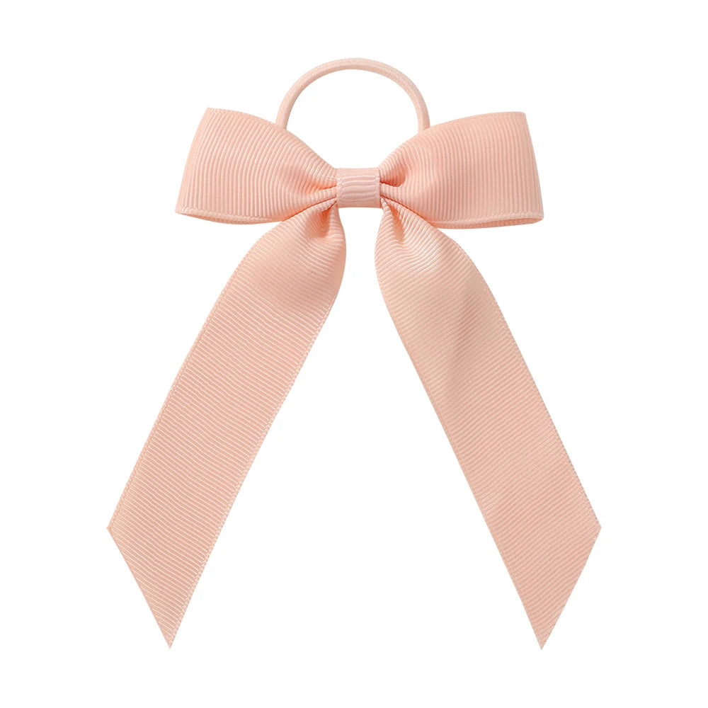 1PC Solid Color Ribbon Pigtail Hair Bows Elastic Hair Bands Holders Ties Hair Accessories for Baby Girls Infants Toddler - 43