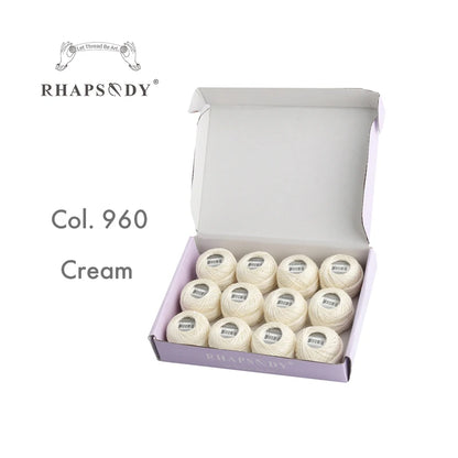 Rhapsody Size #8 Pearl Cotton Crochet Thread Embroidery Craft Needle Cross Stitch Egyptian Cotton Mercerized 12 Balls Set - 9