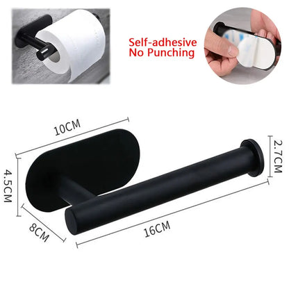 Adhesive Toilet Paper Holder Kitchen Roll Towel Rack Napkin Dispenser Absorbent Stand Tissue Hanger Bathroom Accessories - Pa
