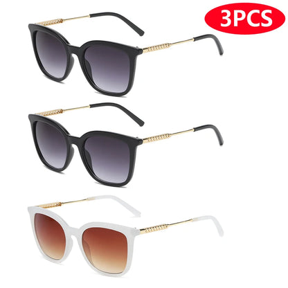 Classic Square Sunglasses Women Men Vintage Brand Sun Glasses Alloy Frame Retro Trend Fashion Style Shades Oculos de sol - 3p