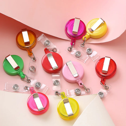 Retractable Steel Cord Pull Reel Keychains Spring Buckle Clasp Wire Rope Key Ring Recoil ID Card Holder Key Chain Multiple To
