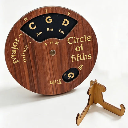 Wooden Melody Tool Round Circle of Fifths Wheel Melody Chord Tool Music Transpose Accessories For Musicians Beginners Songwri