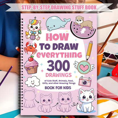 How to Draw Anything for Painting Enthusiast, 300 Cute Step-by-Step Simple Drawings of Adorable Things, Animals, Food, Gifts