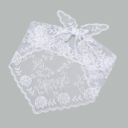 Elegant Lace Scarf Hollow Out Embroidery Foulard Bandana Solid Color Triangular Scarf Thin Vintage HandkerChiefs for Hair Wom