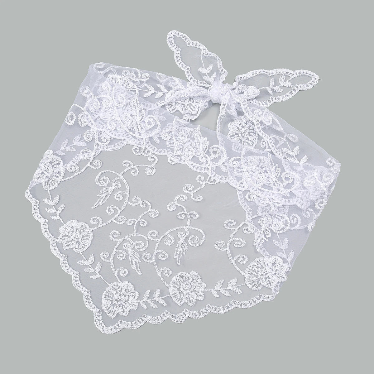 Elegant Lace Scarf Hollow Out Embroidery Foulard Bandana Solid Color Triangular Scarf Thin Vintage HandkerChiefs for Hair Wom