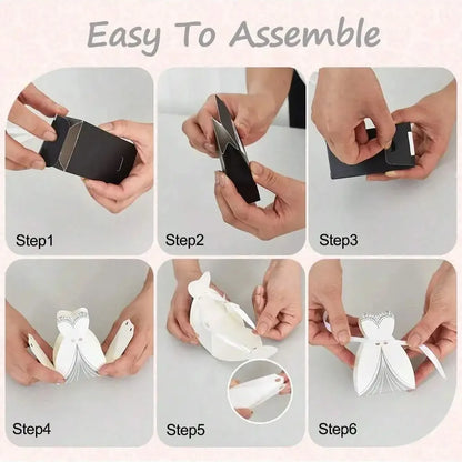 50pcs Wedding Favor Boxes Small Wedding Party Favor Boxes Bride and Groom Candy Boxes forDress and Tuxedo Favor Boxes