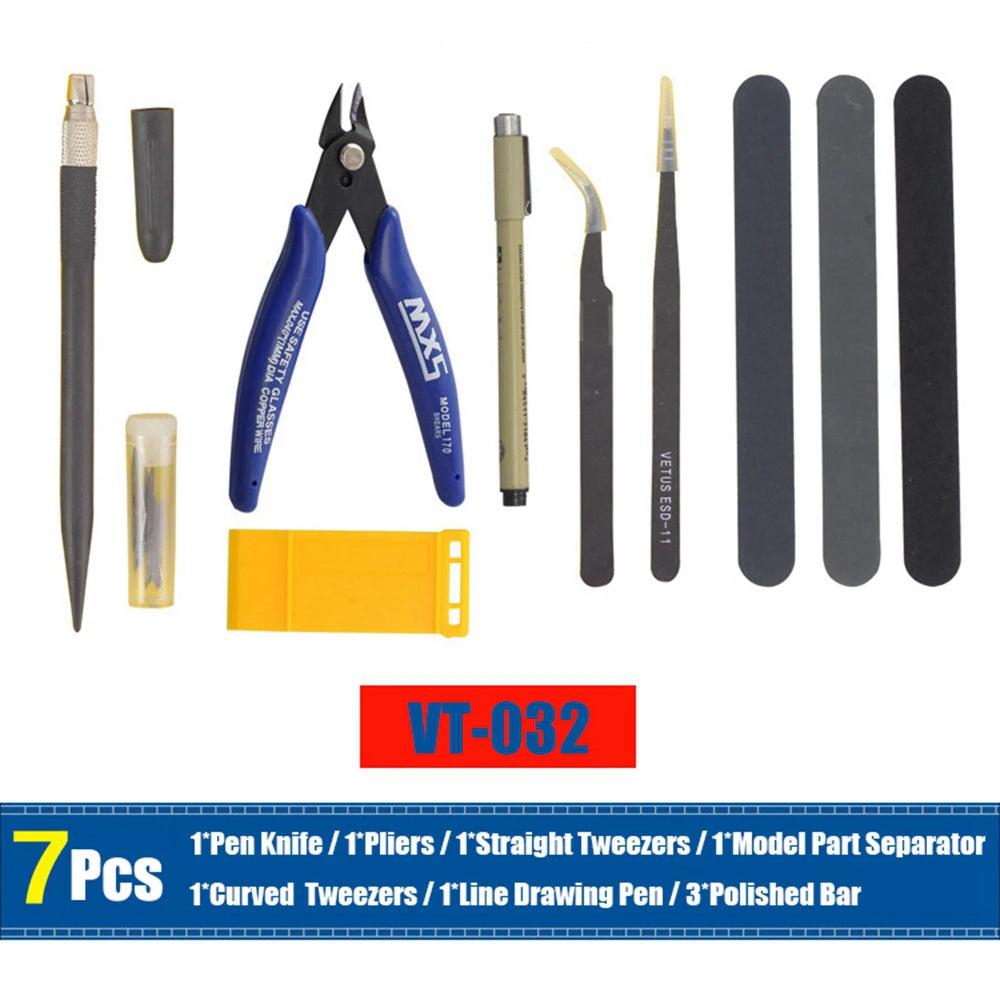 DIY Model Making Basic Tools for Craft Model Car Hobby Building Repairing Assembly Tool Handmade Scissors Tweezers Building K