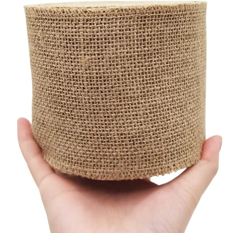 Natural Burlap Fabric Roll 25/30/40/50/60/80/100/120/150mm Jute Ribbon for Gift Wrapping Craft Projects Wedding Home Decor