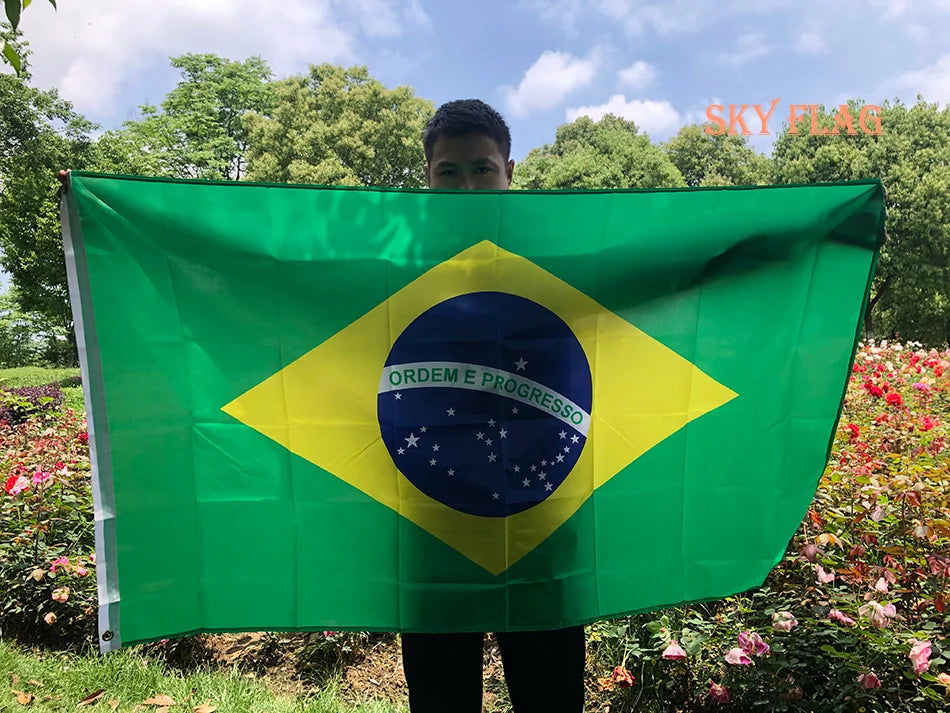 SKY FLAG Large Brazil Flag 60x90cm 90x150cm Hanging Polyester Digital Print Brasil Brazilian Banner Flag for Celebration