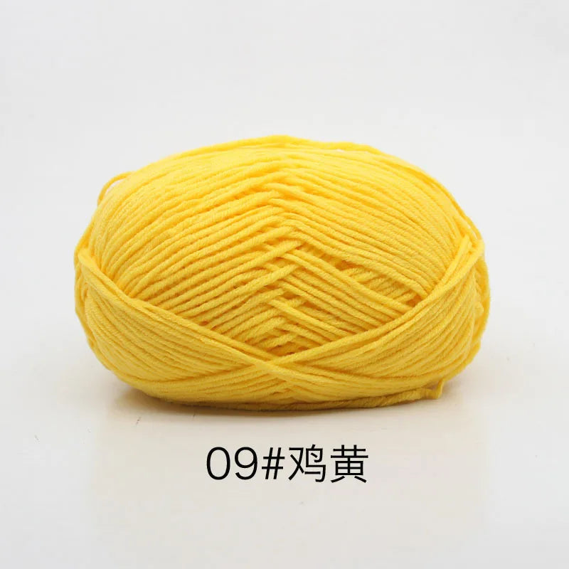40-50g/Set 4ply Milk Cotton(80%) Knitting Yarn Needlework Dyed Lanas For Crochet Craft Sweater Hat Dolls At Low Price - 09