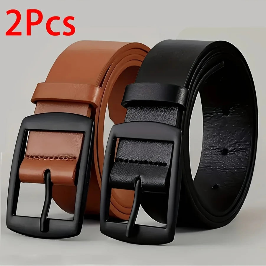 New Luxury Belt for Men PU Leather Belt Metal Pin Buckle Famous Brand Designer Waist Strap Belt for Jeans Plus Size
