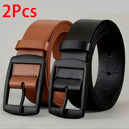 New Luxury Belt for Men PU Leather Belt Metal Pin Buckle Famous Brand Designer Waist Strap Belt for Jeans Plus Size