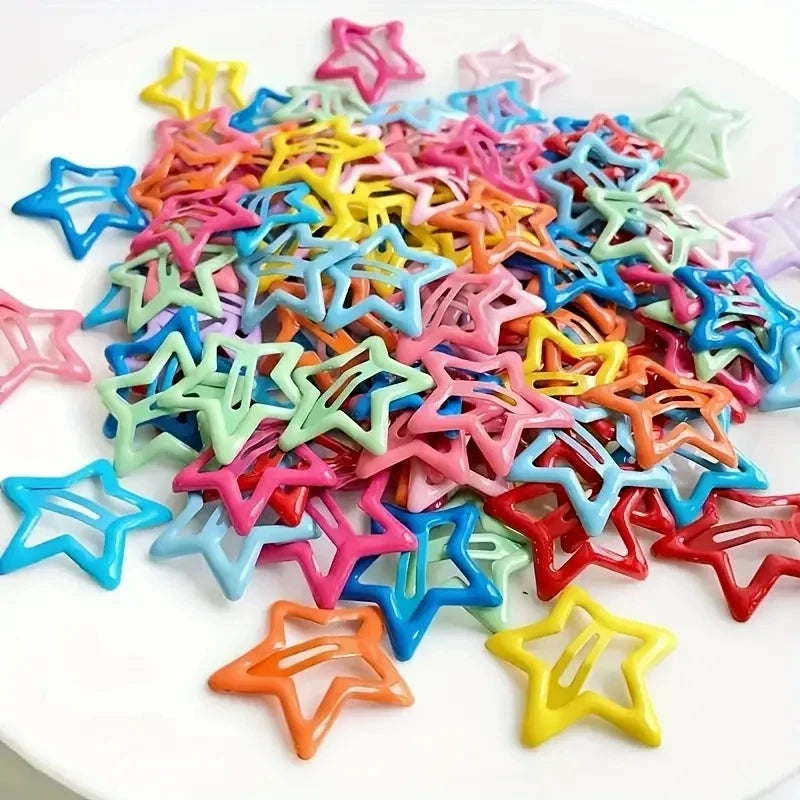 20pcs Colorful Star BB Hair Clips Adorable Hair Decoration for Girls and Kids Lovely Barrettes and Headwear Accessories