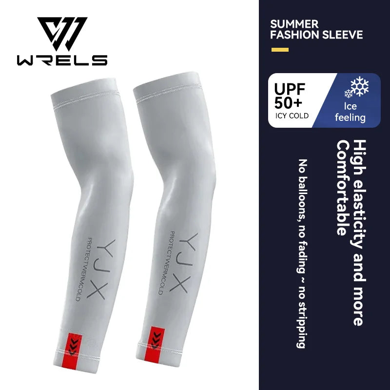 1Pair Summer Arm Sleeves for Running Outdoor Cycling Driving Breathable Ice Silk Elastic Sun Protection Men Women Arm Cover