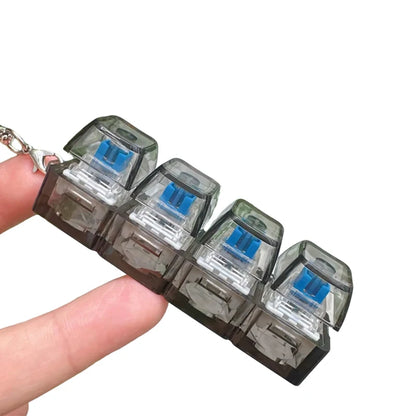 1/4/9Keys Finger Button Mechanical Keyboard Keycaps Keychain Fidget Toys Decompression Stress Relief Keyboard Clicker Kids To