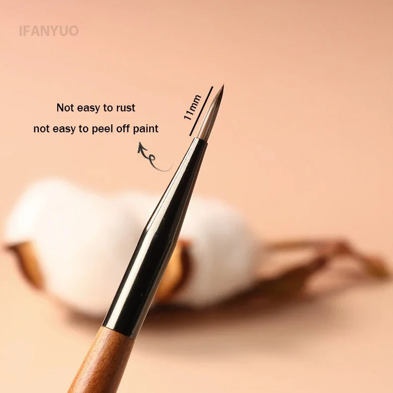 Soft Nylon Wood Handle Watercolor Nail Brush Nail Art Liner Brush Stripes Grid Flower Butterfly Painting Drawing Manicure Too