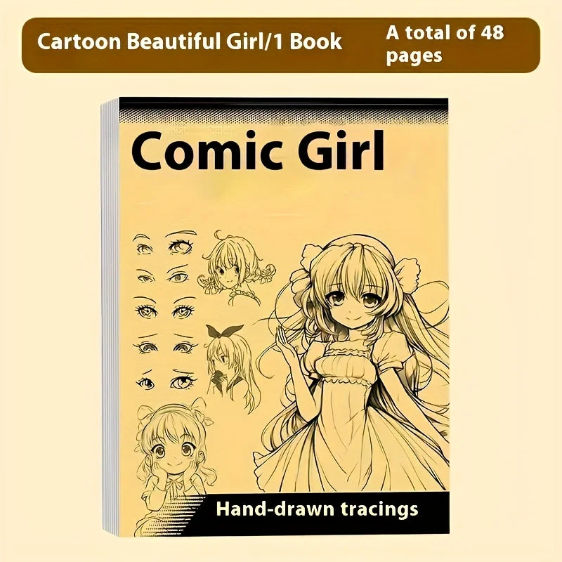 Anime Character Line Art Drawing Book for Beginners|48 Pages Sketchbook with Outlines|Ideal for Cartoonists and Cartoon Styli