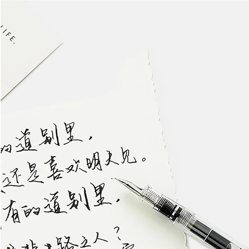 Cute Transparent Fountain Pen 0.5mm Calligraphy Pen Curved Nib Pen for Writing Office School Supplies Student Gift Stationery