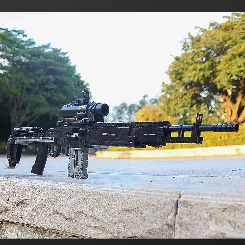 Military MK14 Battle Rifle Simulation Gun Assembled Building Blocks Bricks Model MOC Army Firearm Weapons Set Boys Toys Kid G