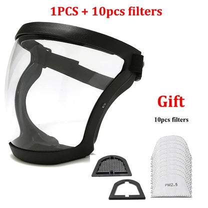 Protection Mask Splashproof Transparent Facial Protector Face FaceMask Protective Outdoor Safety Mask Head Cover Work Protect