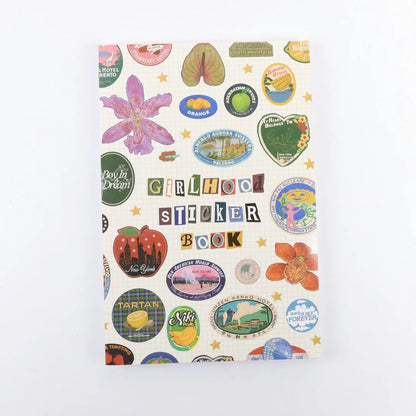 Girlhood Sticker Book, Fruity Icons & Pastel Letters Tickets DIY Scrapbooking Journaling Handbook Decoration - StyleA
