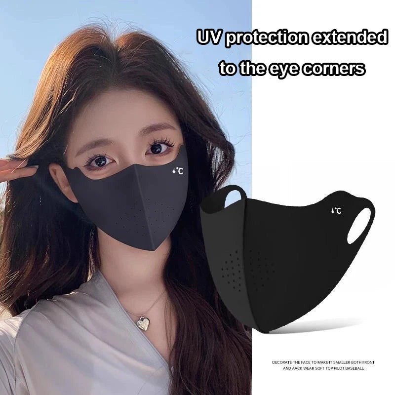 Cooling Mask for Women Men Ice Silk Driving Summer Face Cover Lightweight Washable Breathable Cycling Ice Silk Shopping Sun M