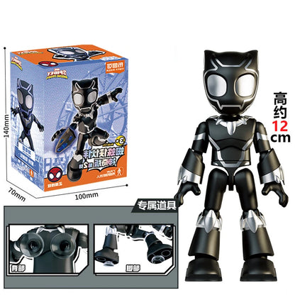 Original Blokees The Amazing Spider-Man Miles Morales Gwen Black Panther Action Figure Blind Box Anime Model Doll Kids Toy Gi